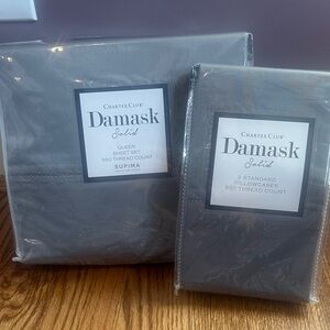 Charter Club Damask Solid Sheet Set - Gray